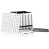 Generico CUBO FABBRICA SPIEDINI PER 100 ARROSTICINI TAGLIASPIEDINI IN ACCIAIO INOX E MELAMINA