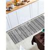 GBiancheria by Suardi LAOS Grigio Tappeto Passatoia - Ciniglia Morbida con Fondo Antiscivolo - Lavabile in Lavatrice - Design a Righe - Made in Italy (55x115cm)