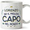 Mugffins Tazza Personalizzata in ceramica per CAPO uomo 11 oz / 350 ml - In italiano - Migliore del Mondo - Idea regalo per compleanno, anniversario, natale, laurea