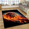 PEIHUODAN Tappeto Per Soggiorno A Tema Basket Fiammato, Tappetino Da Gioco Moderno Con Design Da Campo Da Basket, Tappeto Gaming Per Ragazzi in Camera Letto Stanza E-sports (Basket 3,120x160cm)