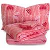 Angel's Collection Completo Lenzuola in Pile Tartan Heart - Dimensioni Varie Z996 Matrimoniale Rosa INTIMOEGIDIO