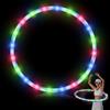 Jerify 1 pezzo hula hoop LED con luci luminose a LED Fitness Esercizio Hula hoop con 10 colori che cambiano Esercizio Hula hoop luminoso per feste di Halloween, danza, fitness al buio (91 cm)