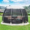 Alvantor Gazebo da Giardino, 8-10 Persone Gazebo con Zanzariere, Protezione UV 50+ Tenda Padiglione per Giardino, Picnic, Spiaggia, Festa, Eventi (12'x12', Beige)