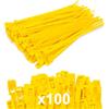 FORZA Fascette In Nylon Riutilizzabili [6 Colori] - Alta Qualità | Resistente Al Calore | Pacco Da 100 | Installazione Reti Sportive (Giallo)