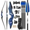 surwolf 60 Arco ricurvo da caccia 20-60 libbre Takedown arco ricurvo arco con l'arco Arco e freccia set Arco lungo Adulti arco ricurvo Mano sinistra/destra(Blu-RH set,60lbs)