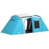 Outsunny Tenda da campeggio familiare per 3-4 persone con 2 camere da letto, 4 finestre e 4 porte, borsa per il trasporto, impermeabile, 460 x 220 x 175 cm, blu
