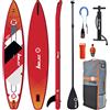 Zray Sup Stand Up Paddle Gonfiabile Rapid 12'6 - PB-ZR1B - Fusione a Doppio Strato Dropstitch + Stringer in Fibra di Carbonio - Pacchetto Completo - Max 160kg - 300L - 381x76x15cm