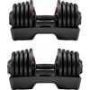 GOVITA NEW Set di Manubri Regolabili A Carico Variabile Pesi bilanciere Allenamento Corpo Home Palestra Casa Manubri Pesanti regolazione rotatoria (Coppia da 32Kg)