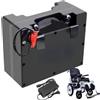 WSDAV Batteria per Sedia a rotelle elettrica da 24 V, 24 V, 6 Ah, 8 Ah, 10 Ah, 12 Ah, 15 Ah, 18 Ah, 20 Ah, 25 Ah, agli ioni di Litio per Motore da 0 a 600 W con Caricabatterie,24v12ah