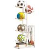 Rastrelliera dispenser in metallo di palloni da Calcio, Basket e Volley - fino a 5 palloni, Bianco