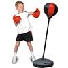 BAKAJI Set da Pugilato Giocattolo Bambini Punching Ball con Asta Regolabile Base Riempibile e Coppia di Guantoni da Boxe Gioco Sport in Plastica e Metallo Altezza Massima 124 cm