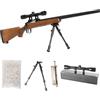 Generico Fucile sniper softair a molla VSR10 bolt action color legno, canna/otturatore metallo, POTENZA 0,9 JOULE, 2 slitte 20mm, caricatore 18 colpi, 1150mm 2270g (BUNDLE COMPLETO)