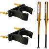 Pmsanzay 2/PK - Supporto universale verticale per mazza da baseball, da parete con supporto da parete per 2 mazzi, facile da installare, con accessori inclusi