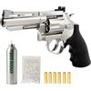 Generico Pistola Softair Revolver, Pistola a Pallini, 5 bombolette Co2, 1000 Pallini 6mm, caricatore, 6 bossoli, Airsoft, Pistole Softair, potenza 0,9 joule, dimensioni cm 34x12,5 (1000 PALLINI BIODEGRADABILI)