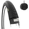 ECOVELO COPERTONE 20 X 1.75 (47-406) + CAMERA PNEUMATICO NERO BICICLETTA GRAZIELLA CITY BIKE STRADALE BIMBO