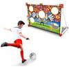 BAKAJI Porta da Calcio Giocattolo per Allenamento Sport Bambini con Pallone, Gioco Football per Esterno con Fori di Punteggio per Allenare i Rigori, Giochi Sportivi da Giardino, Struttura in Plastica