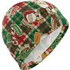 Ttetddd Cuffia da nuoto in lycra con motivo natalizio con Babbo Natale e renna, design ergonomico 3D