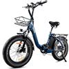 HANEVEAR Bicicletta Elettrica 20'' Bici Elettrica Pieghevole Batteria al Litio 24Ah/48V | 140 km, Motore Posteriore 250W, Freno Idraulico, E Bike Trekking/Città Bici Elettrica per Uomo Donna