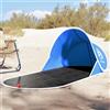 RCODSSK Tenda da spiaggia pop-up azzurro pieghevole e impermeabile in poliestere con rivestimento in poliuretano leggero e portatile