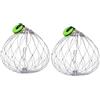MUELODSIC Gabbia per Granchi in Filo d'Acciaio Argento con Apertura Automatica, Set da 2, Efficace Rete per Pesca Granchi, Pinza Esca, per Fiumi e Mare Colore Casuale