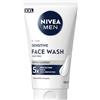 NIVEA MEN Sensitive Gel Detergente Viso XXL 150 ml, Detergente viso uomo in maxi formato per 5x protezione dalle irritazioni, Skincare uomo con Complesso VitaminPRO idratante per pelli sensibili