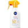NIVEA SUN Sensitive Immediate Protect Spray Solare SPF 50+ 250 ml, Crema solare 50 spray contro le allergie solari, Protezione solare 50+ con Aloe Vera per pelle sensibile, Senza profumo, Waterproof