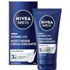 NIVEA MEN Hydrocare Crema Idratante 48H 75 ml, Crema viso uomo per 3x effetto idratante, Skincare uomo con Aloe Vera nutriente e rinfrescante, Assobimento rapido, Per tutti i tipi di pelle