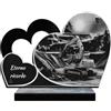 ETERNEL - Targa Funeraria Personalizzata Doppio Cuore - BTP, Muratore, Operaio, Macchina da cantiere - Testo personalizzabile, targa funeraria incisa al laser per omaggio, tombale, cerimonia sepoltura