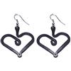 Generico Orecchini in alluminio anodizzato,interamente fatti a mano,anallergici,inossidabili,leggeri.Ganci in acciaio inox.Modello Cuore extrasmall Nero