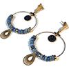 Lydee Deco Orecchini stelle goccia ventaglio perline resina ottone dorato blu