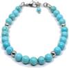 Handmade Bracciale Uomo Perle di Turchese da 6 mm con Chiusura | Pietra naturale di turchese