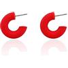 Knick Knack OÜ Orecchini Minimalisti a Cerchio: Accessori Intemporali e Chic (S, Rosso)