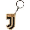 Faltec Portachiavi in legno squadra di calcio del cuore bianco nero Juve personalizzato