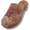 Handmade Generico Dalia - Zoccoli in Legno Donna Chiusi con Suola in Gomma Tomaia in Pelle Stampa Fiori