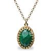 ANEMONE JEWELRY Lussureggiante Collana di Malachite a Bande per Donne - Collana con Ciondolo Vintage Ovale in Oro 14k - Collane di Stratificazione Chic, Collane di Pietre Semipreziose, Collane di Tutti i Giorni
