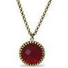 ANEMONE JEWELRY Collana con Pendente Granato Rosso Vibrante Anemone - 16mm Rotonda Gennaio - Regalo Fatto a Mano per Lei - Collana Moda, Collana di Stratificazione, Collana di Dichiarazione - Scegli il Tuo Materiale