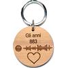 Generico Portachiavi personalizzato in legno Codice spotify musicale scansionabile- Canzone del cuore - San valentino, Amica del cuore, festa della mamma - idee idea regalo legno personalizzato