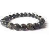 Generico Bracciale in Labradorite Unisex, Pietre Dure Naturali, Elastico 19 cm, Fatto a Mano