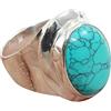Kanika Jewelry Trove Blue Turquoise Matrix Handmade 925 Sterling Silver Ring Jewelry, Anelli d'argento per regalo donna