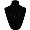 PSS Collana in caucciù con chiusura in argento 925 ciondolo corno color nero in argento 925 collana uomo collanina donna per lui e lei