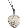 Cozzi Gioielli Chiave di Violino : Ciondolo a Cuore in Argento 925 - Pendente Chiave di Sol con Girocollo - Musica - Musicista - Arte - Note Musicali