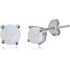 Meissa Opla Orecchini per le donne fatti a mano Tiny Opal Stud Orecchini in argento Sterling Orecchini ottobre Birthstone Orecchini dichiarazione ipoallergenico, Argento