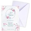 Handmade Invito Stampato con busta Elegante compleanno, comunione, personalizzabile, con data e nome, 13x18 cm, matrimonio, tiffany (WR-03-INV)