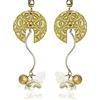 Granrouto Orecchini Donna Argento 925 Boho Handmade Originale Pendenti Gioielli con Lunghi Threader Perle Orecchini per Ragazza Anallergici Ideale Regalo per Donna Bambina