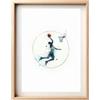 Les Creas de Papa Poster minimalista ad acquerello: giocatore di basket che fa una schiacciata potente | Arte murale sportiva moderna: decorazione murale dinamica per soggiorno, camera da letto o ufficio