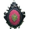 Handmade Quadro Artigianale Cuore Sacro in Cornice Barocca Nera - Ex-Voto Decorativo Fatto a Mano - Arredamento Parete Stile Gotico e Sacro Pop - Vari Modelli (mod.2)