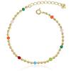 Meissa Braccialetti Donna Bracciale per Donne con perle colorate Gioielli Donna in 925 sterline argento semplice braccialetto minimalista impilabile impilare catene d'oro Regalo Donna (Oro)