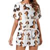 Nevjipu Pigiama estivo da donna in cotone con stampa bassotto carino con stampa di bassotto da donna, set da 2 pezzi, multicolore, S