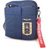 Aeronautica Militare Linea Frecce Borsello a tracolla Uomo in tessuto tecnico gommato Blue AM340 18x21x4 cm