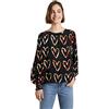 Desigual Camicia da Donna Gerbera Blouse, Nero, XS